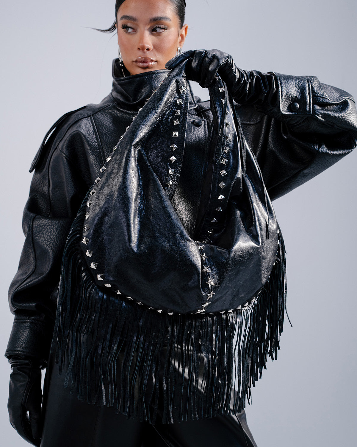 Grand Crescent Texan Bag with Fringes
